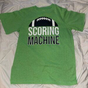 Carter’s Boys Football “Scoring Machine” Green Graphic T-Shirt Size 7 NWT